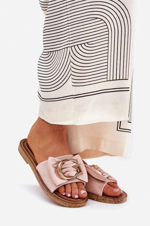 isoscele Pantofole da donna Con decorazioni Detalem colore rosa Nellodra