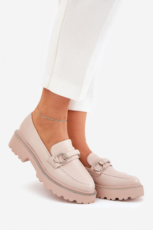 mocassini da donna Decorato Cyrkoniami beige Patina