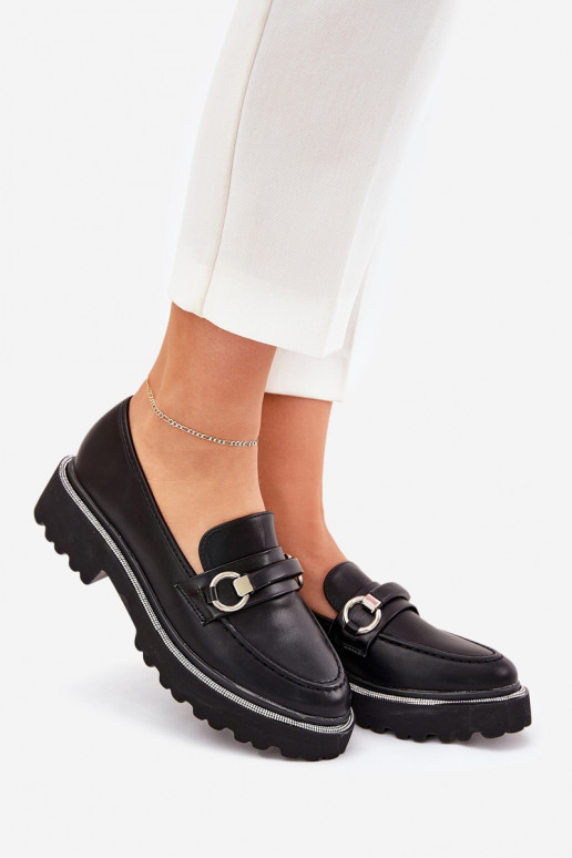 mocassini da donna Decorato Cyrkoniami colore nero Patina