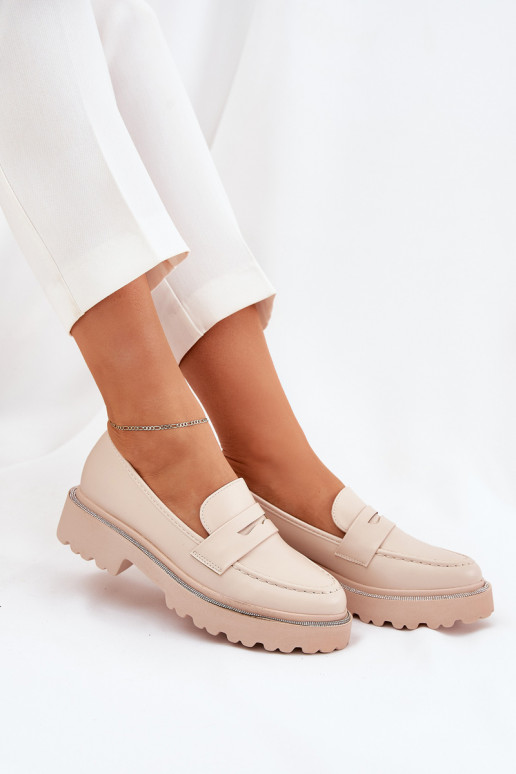 mocassini da donna Eko Pelle con gli occhi scintillanti beige INilamla