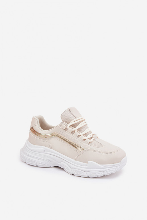Scarpe modello sneakers scarpe da ginnastica Femminile Su una suola spessa beige Lerila