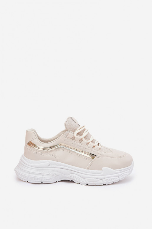 Scarpe modello sneakers scarpe da ginnastica Femminile Su una suola spessa beige Lerila