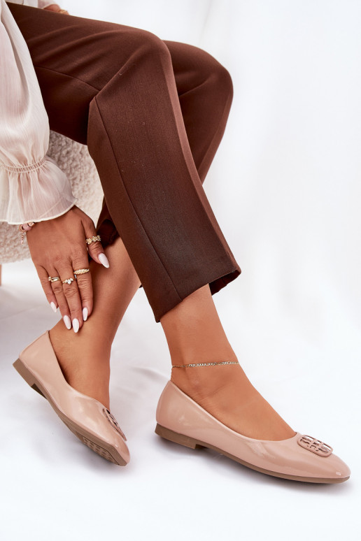 con effetto vernice Stile elegante Ballerine Femminile Con decorazioni Detalem Vinceza 17377 beige con effetto vernice Stile elegante Ballerine Femminile Con decorazioni Detalem Vinceza 17377 beige