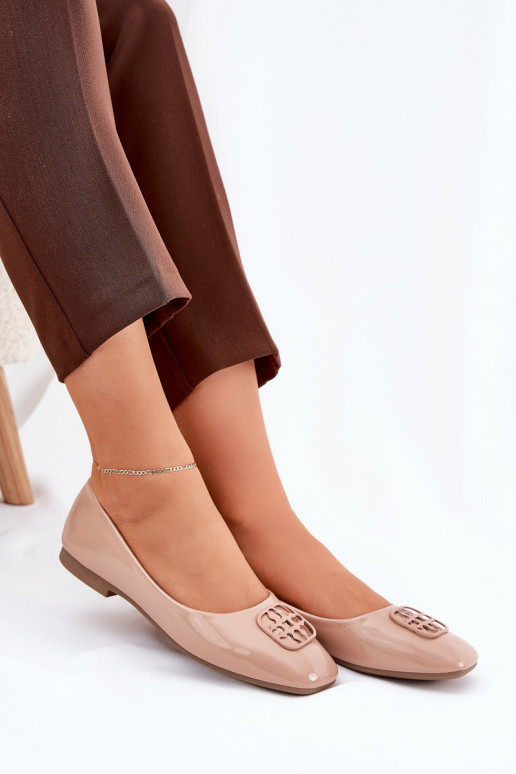 con effetto vernice Stile elegante Ballerine Femminile Con decorazioni Detalem Vinceza 17377 beige con effetto vernice Stile elegante Ballerine Femminile Con decorazioni Detalem Vinceza 17377 beige