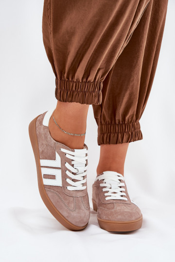 Scarpe modello sneakers scarpe da ginnastica dalla pelle scamosciata Vinceza 79517 beige