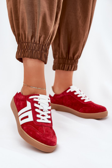 Scarpe sportive in camoscio Vinceza 79517 colore rosso