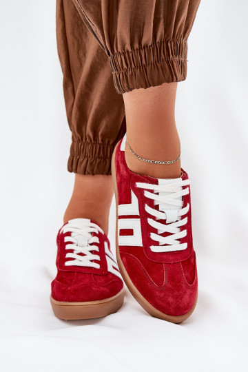 Scarpe sportive in camoscio Vinceza 79517 colore rosso 2
