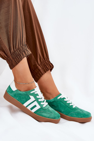 Scarpe modello sneakers scarpe da ginnastica dalla pelle scamosciata Vinceza 79517 colore verde