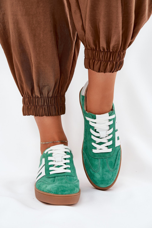 Scarpe modello sneakers scarpe da ginnastica dalla pelle scamosciata Vinceza 79517 colore verde