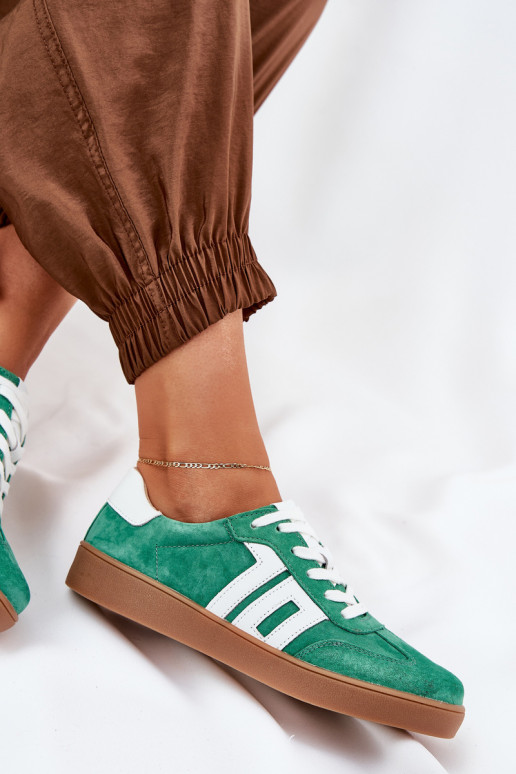 Scarpe modello sneakers scarpe da ginnastica dalla pelle scamosciata Vinceza 79517 colore verde