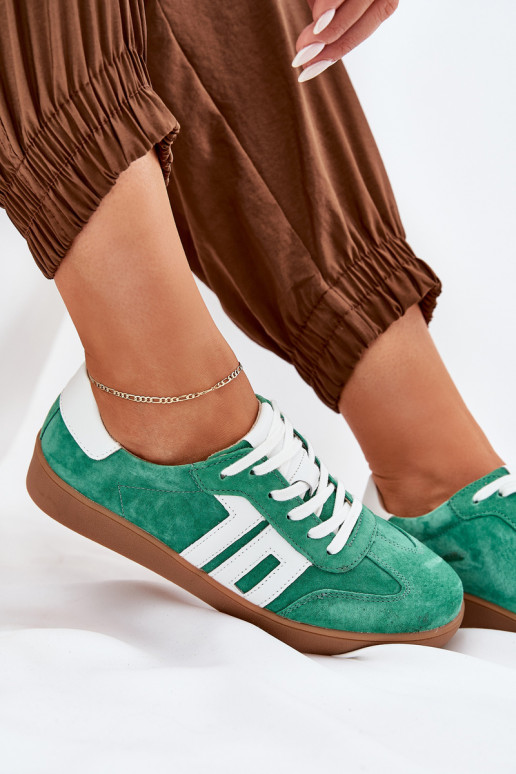 Scarpe modello sneakers scarpe da ginnastica dalla pelle scamosciata Vinceza 79517 colore verde