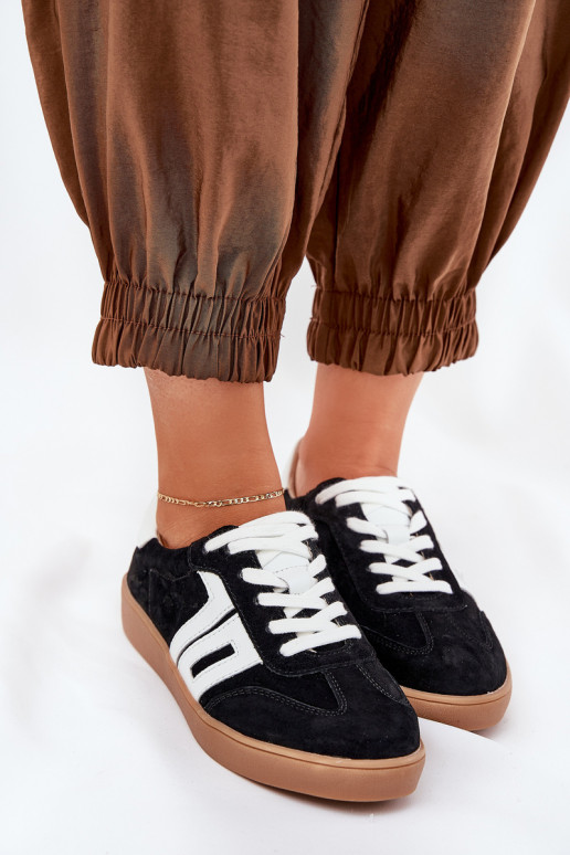 Scarpe modello sneakers scarpe da ginnastica dalla pelle scamosciata Vinceza 79517 colore nero