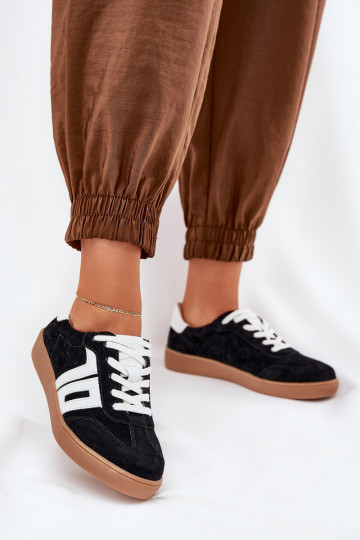 Scarpe modello sneakers scarpe da ginnastica dalla pelle scamosciata Vinceza 79517 colore nero 2