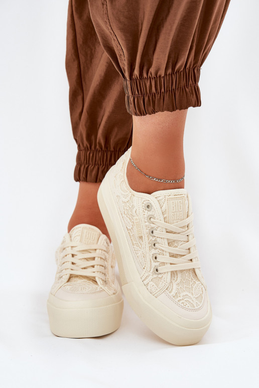 con motivi di pizzo Scarpe per il tempo libero Big Star RR274746 beige