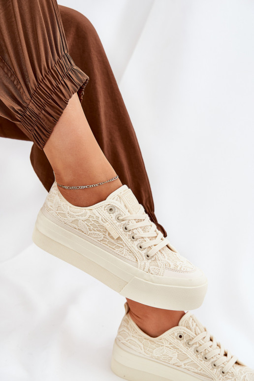 con motivi di pizzo Scarpe per il tempo libero Big Star RR274746 beige