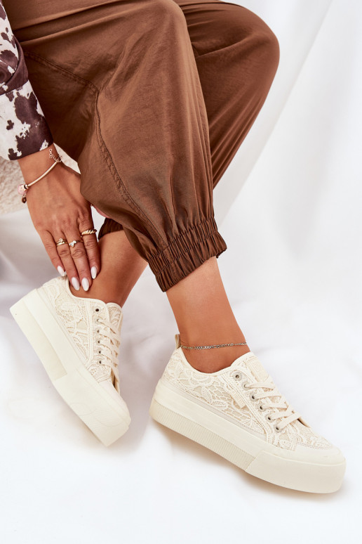 con motivi di pizzo Scarpe per il tempo libero Big Star RR274746 beige
