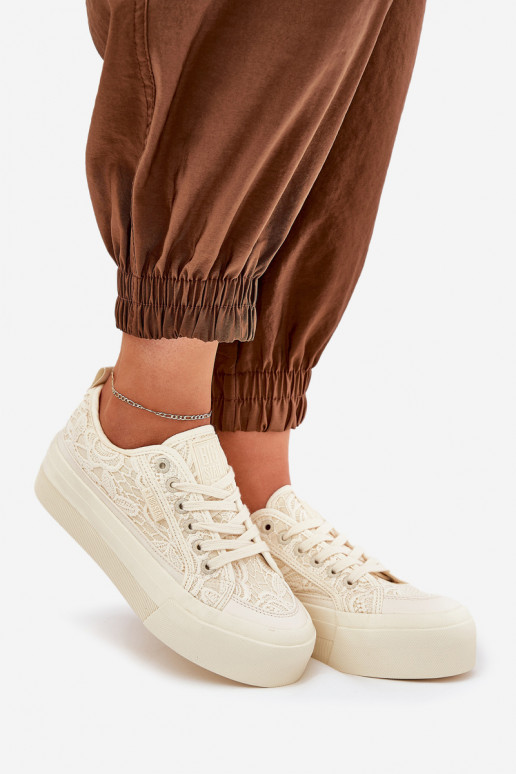con motivi di pizzo Scarpe per il tempo libero Big Star RR274746 beige