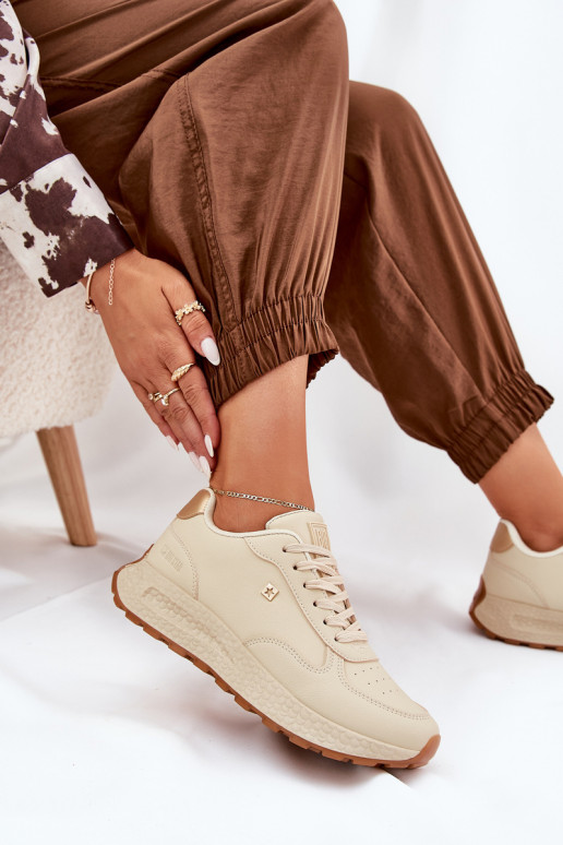  scarpe da ginnastica Femminile Big Star RR274630 HI-POLY SYSTEM beige