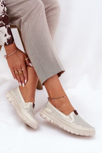 Ballerine traforate Realizzato in pelle naturale Vinceza 95336 beige