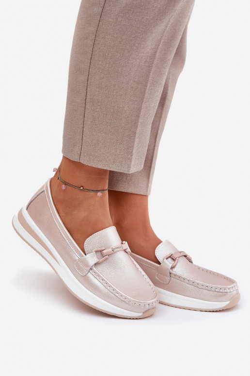 Pelle mocassini da donna S.Barski GR51-598 colore rosa perla