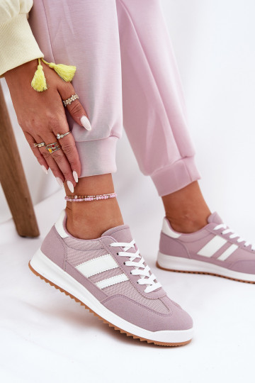 Scarpe modello sneakers Femminile Z in ecopelle scamosciatau Colore viola Deverinils