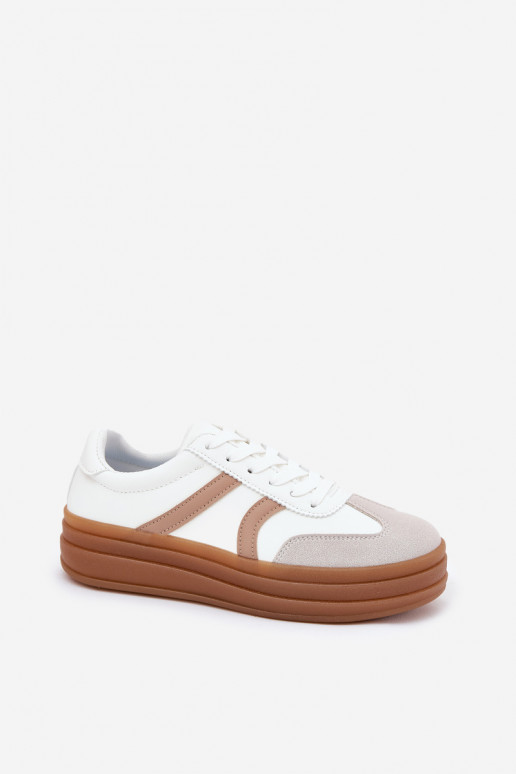 Scarpe modello sneakers Femminile con una piattaforma Colore bianco Tolianna