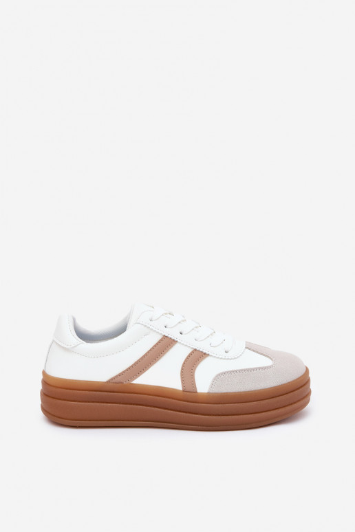 Scarpe modello sneakers Femminile con una piattaforma Colore bianco Tolianna