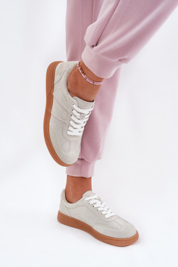 Scarpe sportive in suede color grigio 2