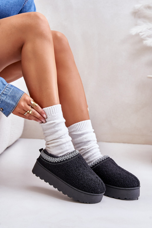 Stivali da neve neri con piattaforma...