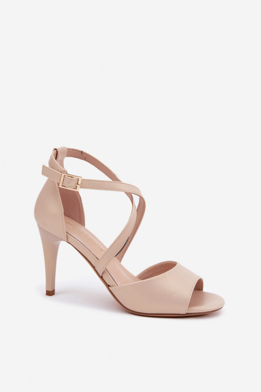 sandali alla moda con tacchi sottili colore dorato Loressa