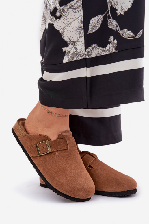 pantofole in pelle scamosciata Zoccoli Femminile con fibbie Big Star RR274A387 colore marrone pantofole in pelle scamosciata Zoccoli Femminile con fibbie Big Star RR274A387 colore marrone