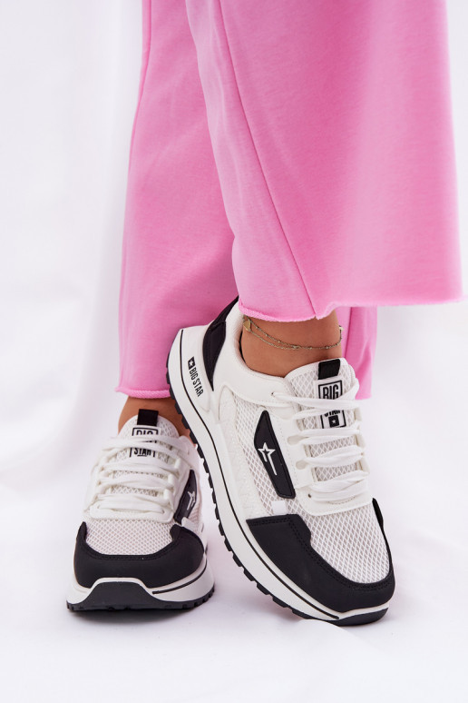 scarpe da ginnastica Femminile con una piattaforma Big Star RR274A223 HI-POLY SYSTEM Bianco-colore nero