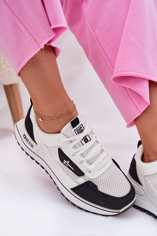 scarpe da ginnastica Femminile con una piattaforma Big Star RR274A223 HI-POLY SYSTEM Bianco-colore nero