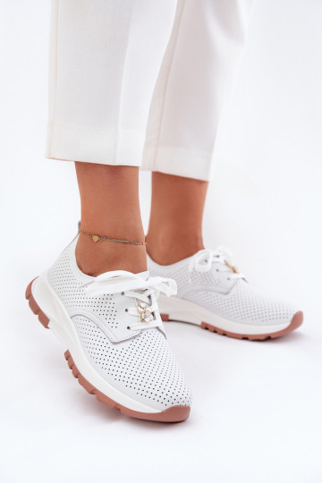 Pelle scarpe Femminile Z Przypinką Artiker 54C1810 Colore bianco