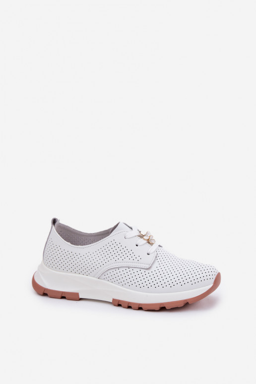 Pelle scarpe Femminile Z Przypinką Artiker 54C1810 Colore bianco