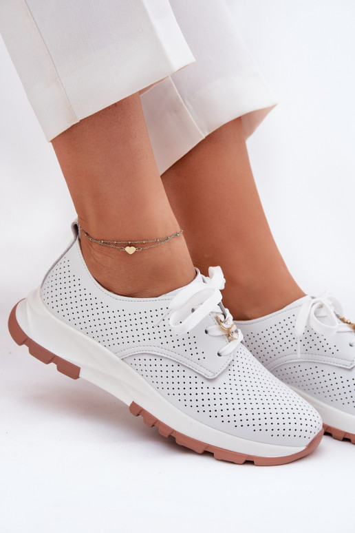 Pelle scarpe Femminile Z Przypinką Artiker 54C1810 Colore bianco