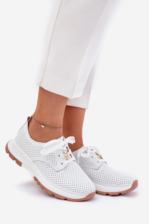 Pelle scarpe Femminile Z Przypinką Artiker 54C1810 Colore bianco