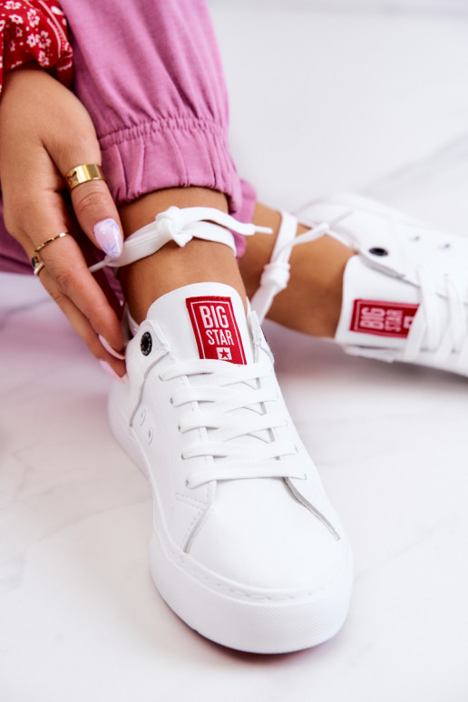 Pelle Scarpe da ginnastica Big Star JJ274212 Bianco-colore rosso
