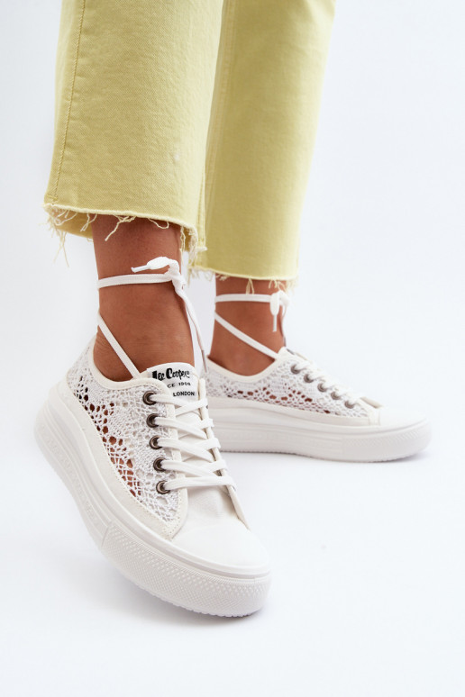 con motivi di pizzo Scarpe per il tempo libero Lee Cooper LCIN-23-44-1617 Colore bianco
