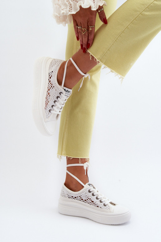 con motivi di pizzo Scarpe per il tempo libero Lee Cooper LCIN-23-44-1617 Colore bianco
