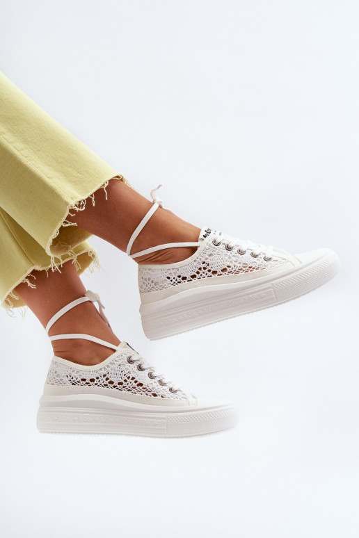 con motivi di pizzo Scarpe per il tempo libero Lee Cooper LCIN-23-44-1617 Colore bianco