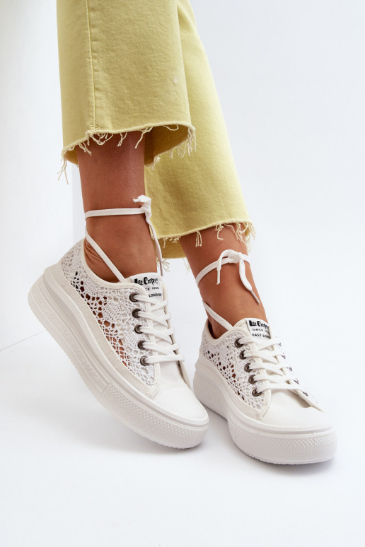 con motivi di pizzo Scarpe per il tempo libero Lee Cooper LCIN-23-44-1617 Colore bianco