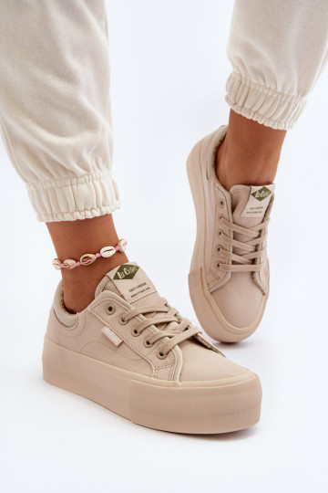 Scarpe per il tempo libero con una piattaforma Lee Cooper LCIN-24-31-2181 beige