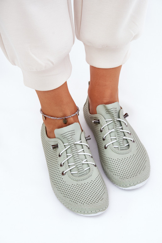 scarpe Femminile Realizzato in pelle naturale Artiker 54C0833 verde chiaro