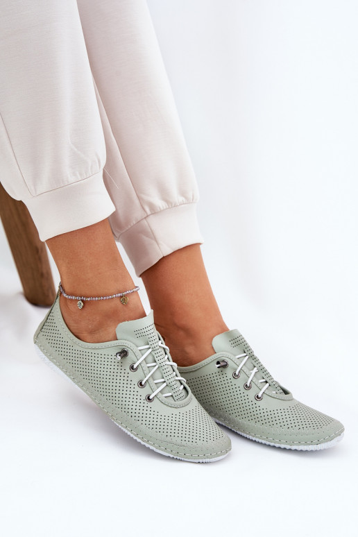 scarpe Femminile Realizzato in pelle naturale Artiker 54C0833 verde chiaro