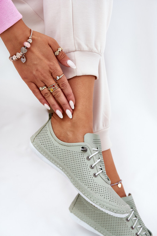 scarpe Femminile Realizzato in pelle naturale Artiker 54C0833 verde chiaro