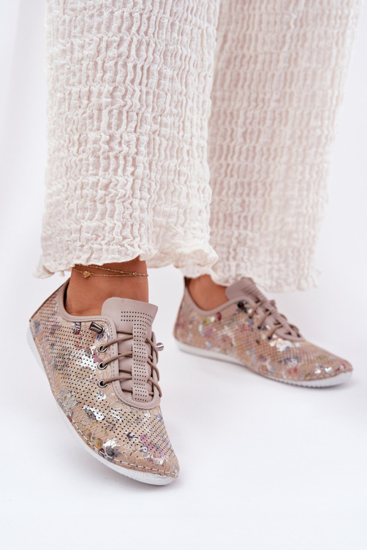 scarpe Femminile Realizzato in pelle naturale Elegantellato Artiker 56C2689 beige