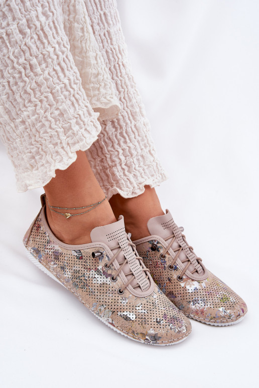 scarpe Femminile Realizzato in pelle naturale Elegantellato Artiker 56C2689 beige