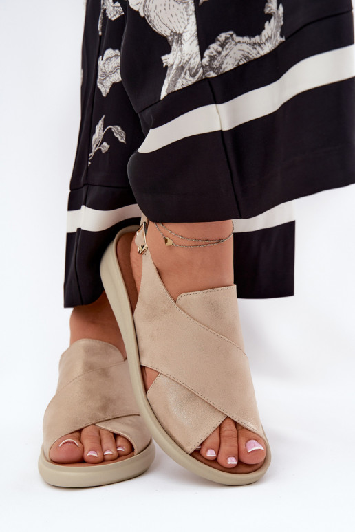 Sandali da donna in ecopelle colore dorato Tosmelia