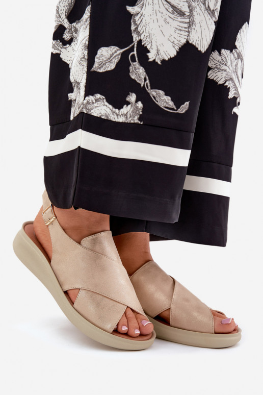 Sandali da donna in ecopelle colore dorato Tosmelia